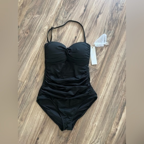 NWT Anne Cole Women's Standard Twist Front Shirred One Piece Swimsuit Sz 6 - Picture 5 of 9